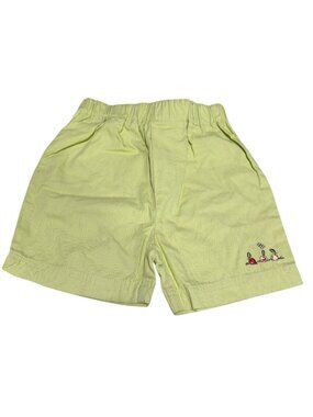 Jacadi Green Cotton Shorts Embroidered Elastic Waist Size 12M